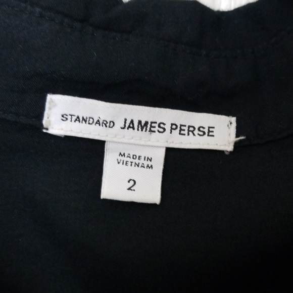 James Perse Surplice Shirt Black Button Front top - Picture 7 of 9
